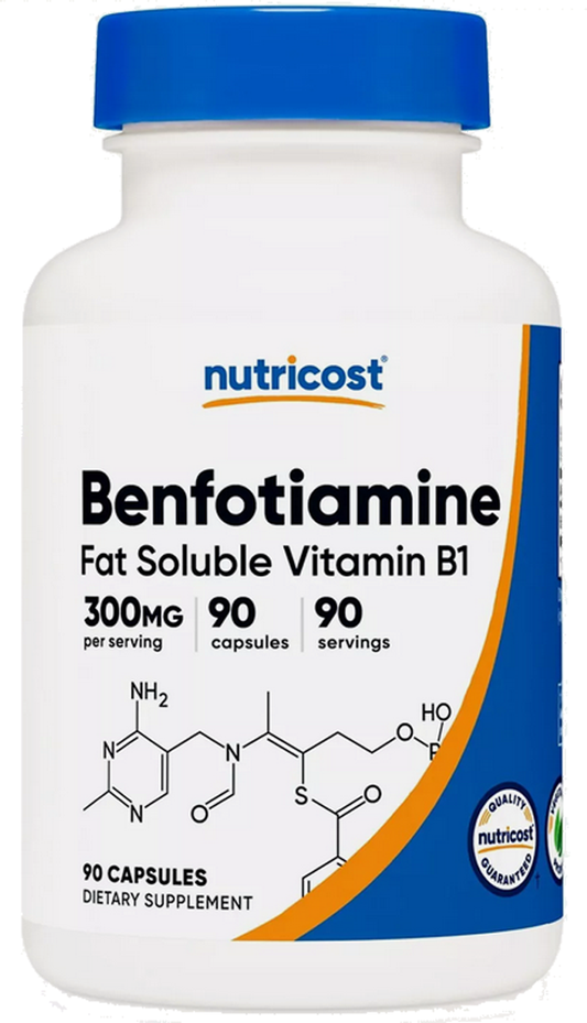 Nutricost BENFOTIAMINE 300mg 90 Veggie Caps VITAMIN B1 PREMIUM GRADE Free Post