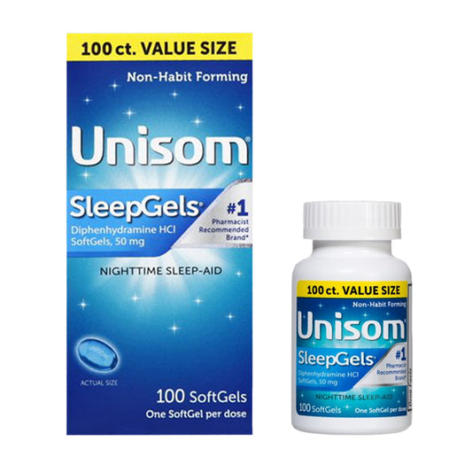 Unisom Night-time Sleep-Aid Gels, Diphenhydramine HCI 50mg, 100 Count