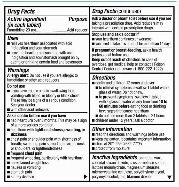 Famotidine 20mg 200 TABS Acid Reducer Heartburn Relief Like Pepcid