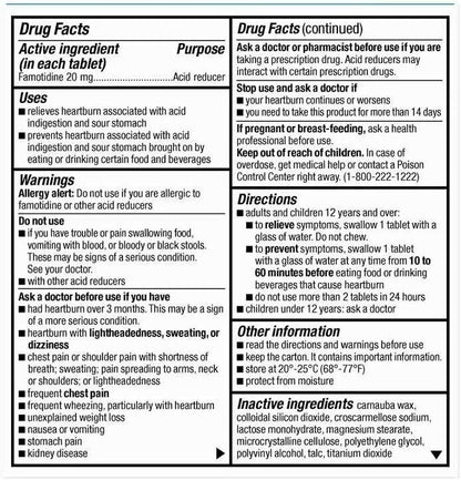 Famotidine 20mg 200 TABS Acid Reducer Heartburn Relief Like Pepcid