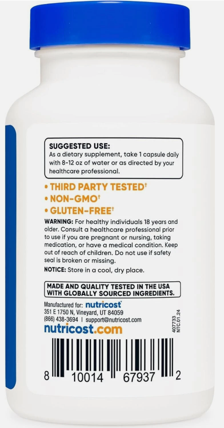 Nutricost L-Theanine 200mg 120 Capsule Premium Grade Gluten Free FAST POSTING