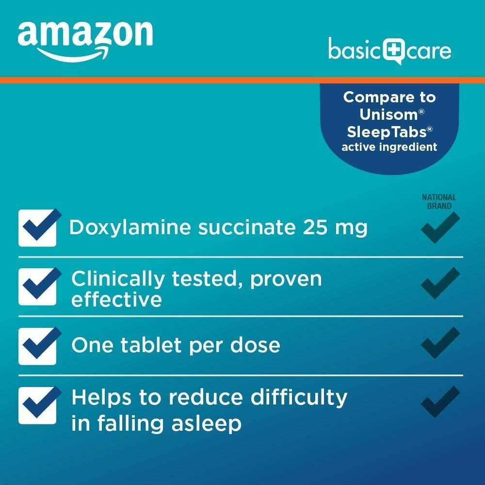 AMAZON Basic Care Sleep Aid Doxylamine Succinate Tablets 25 mg 96 Tabs